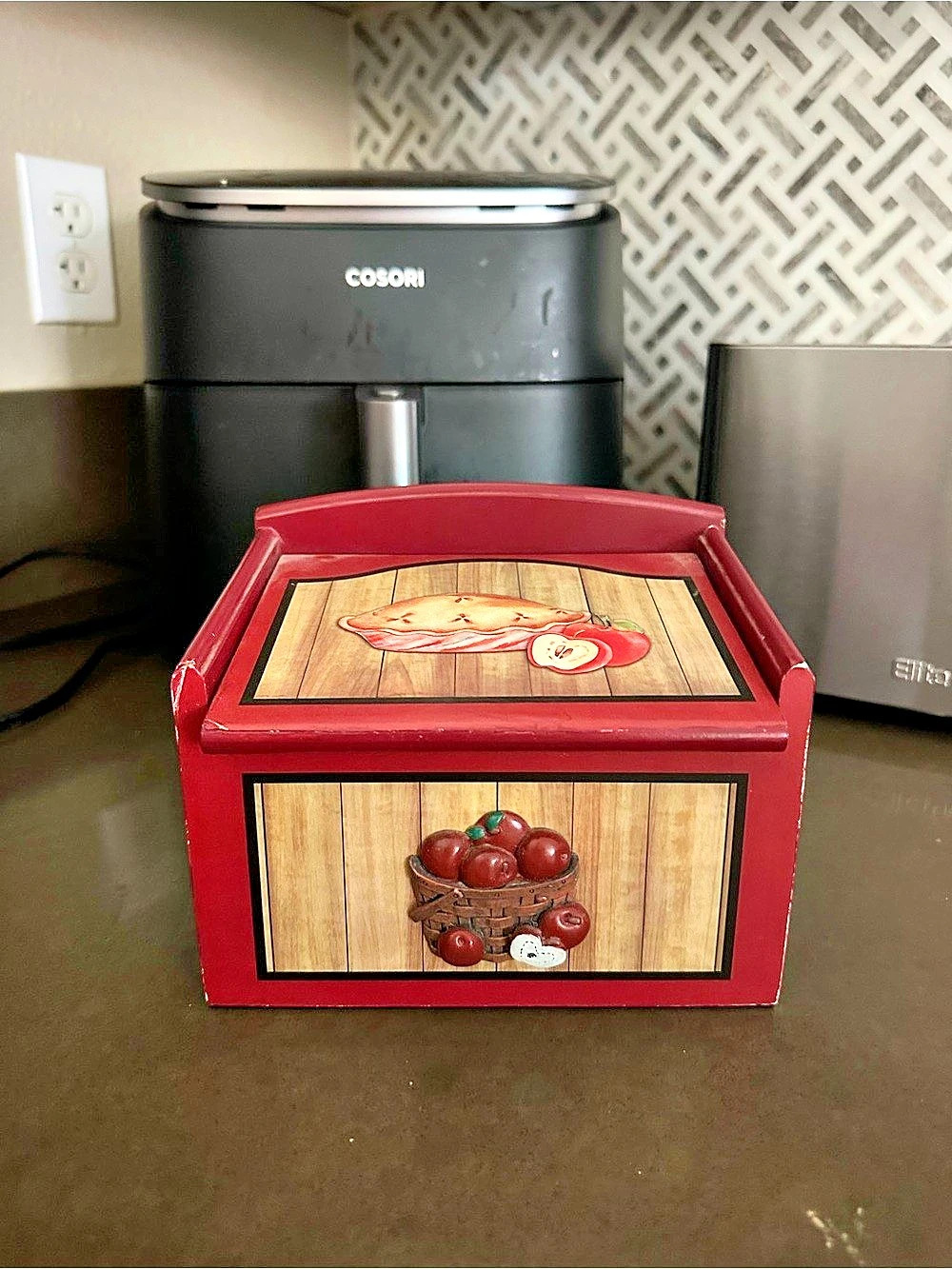 Red & Brown Decorative Storage Recipe Box